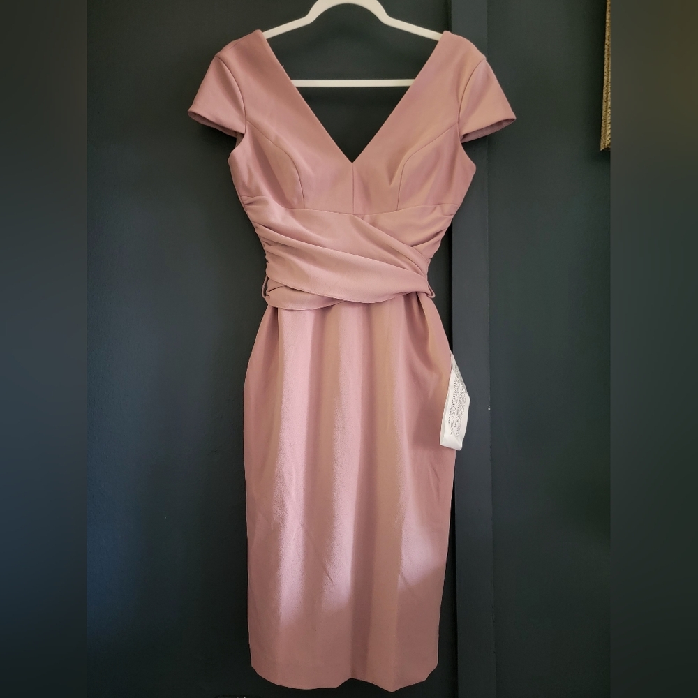 New Dress The Population Tie‎ Waist Knee Length Business Casual Cocktail Dress